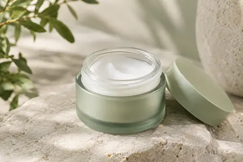 Pot de gel-crème hydratant Neutrogena Hydro Boost posé sur une pierre claire, texture visible.